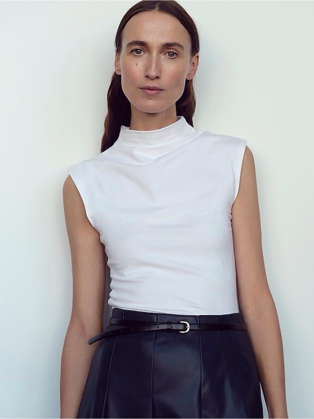 J.Crew Fitted mockneck tank top in stretch cotton blend